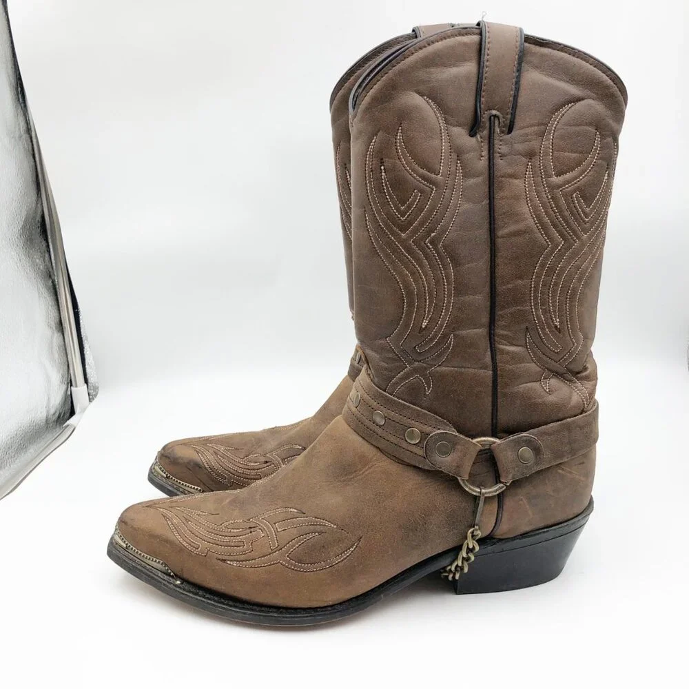 ABILENE BOOT CO. Sage Air Embroidered Brown Leather Cowboy Boots Mens 10 - Picture 4 of 13